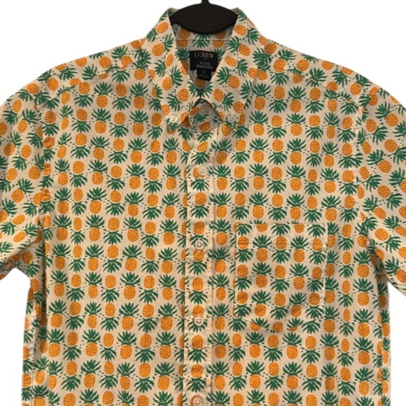 J.Crew Factory White Multi Pineapple Print Button Down  Shirt Size S Slim - Picture 5 of 9